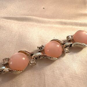 7” Coro Bracelet With Glass And Rhinestone Gorgeous